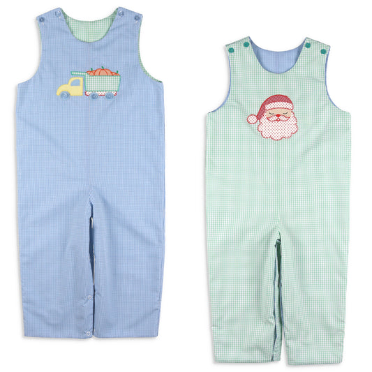 Boys Reversible Longall - Pumpkin Truck / Santa