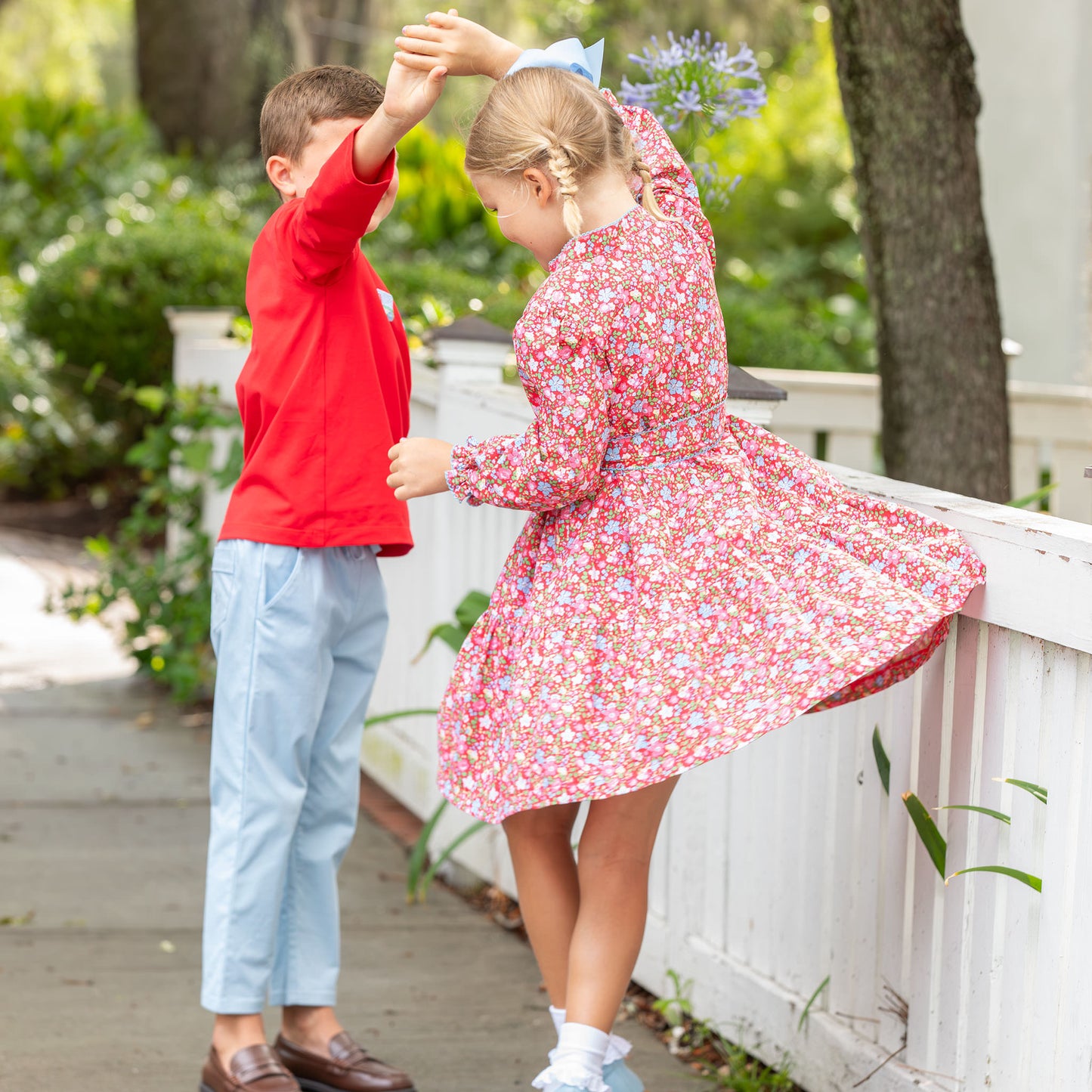 Girls Maeve Dress - Scarlet Blooms