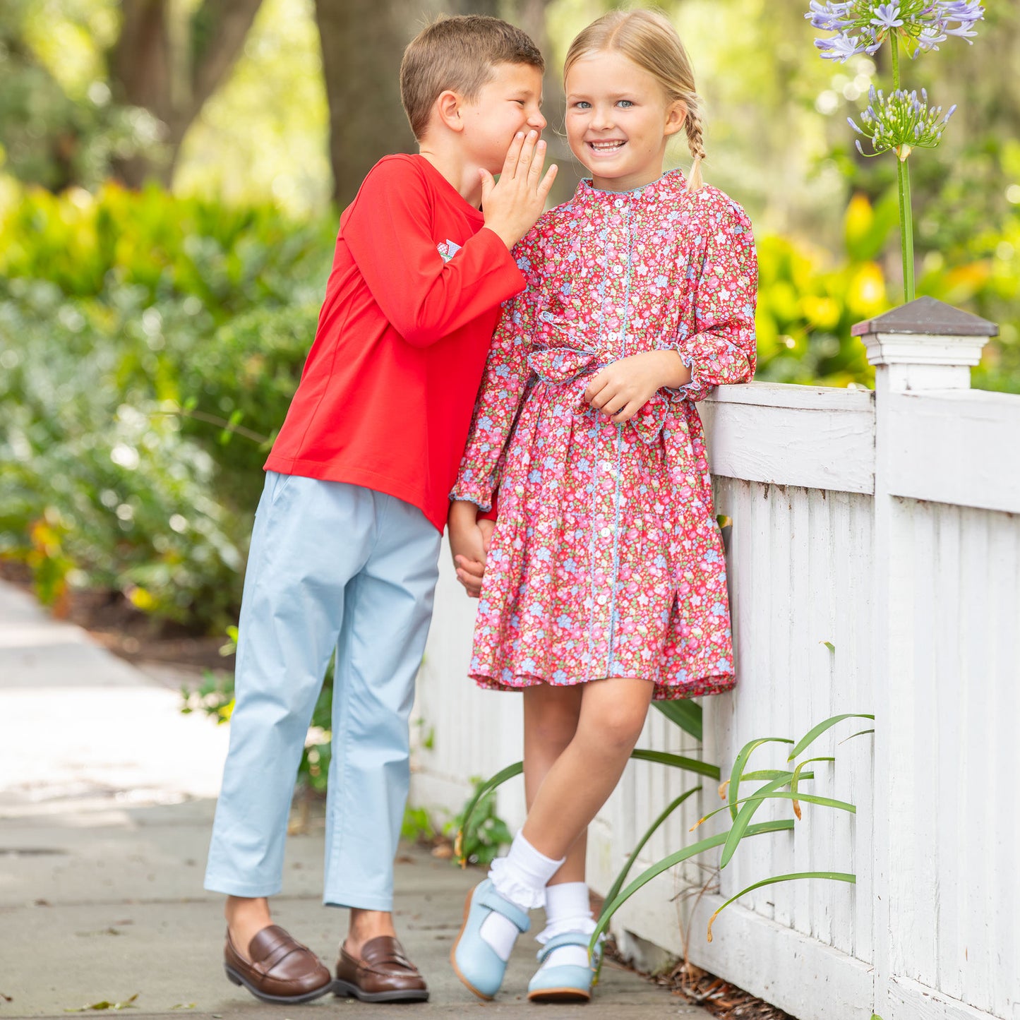 Girls Maeve Dress - Scarlet Blooms