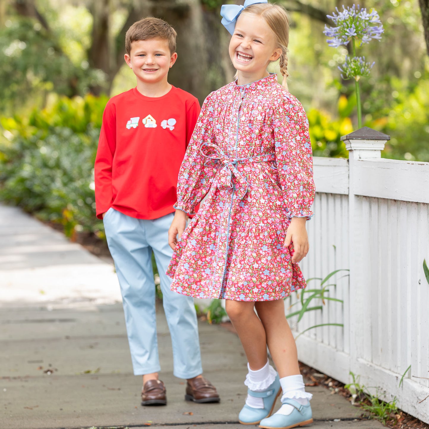 Girls Maeve Dress - Scarlet Blooms