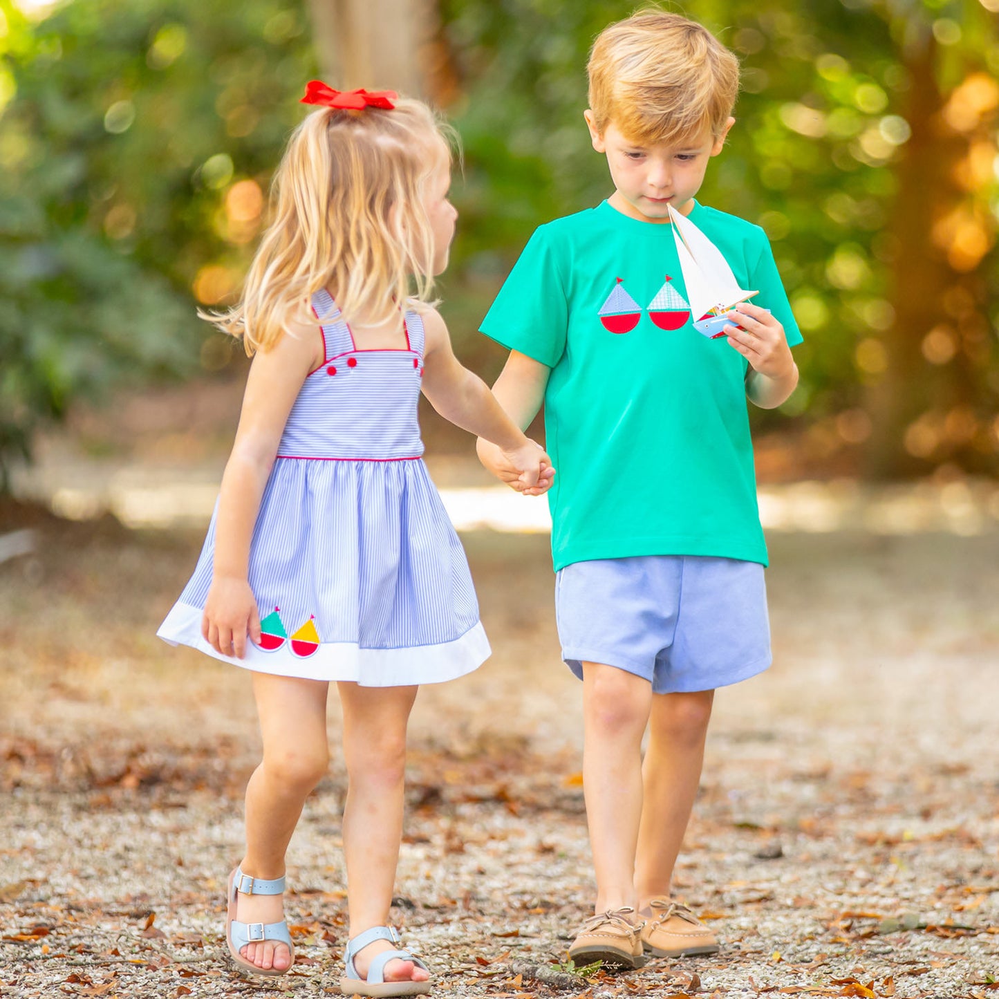 Girls Applique Skirted Bubble - Set Sail