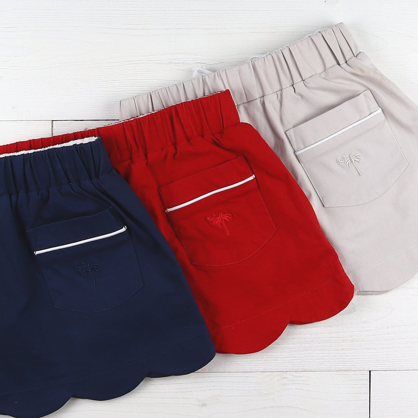 Girls Scallop Skort - Navy Twill