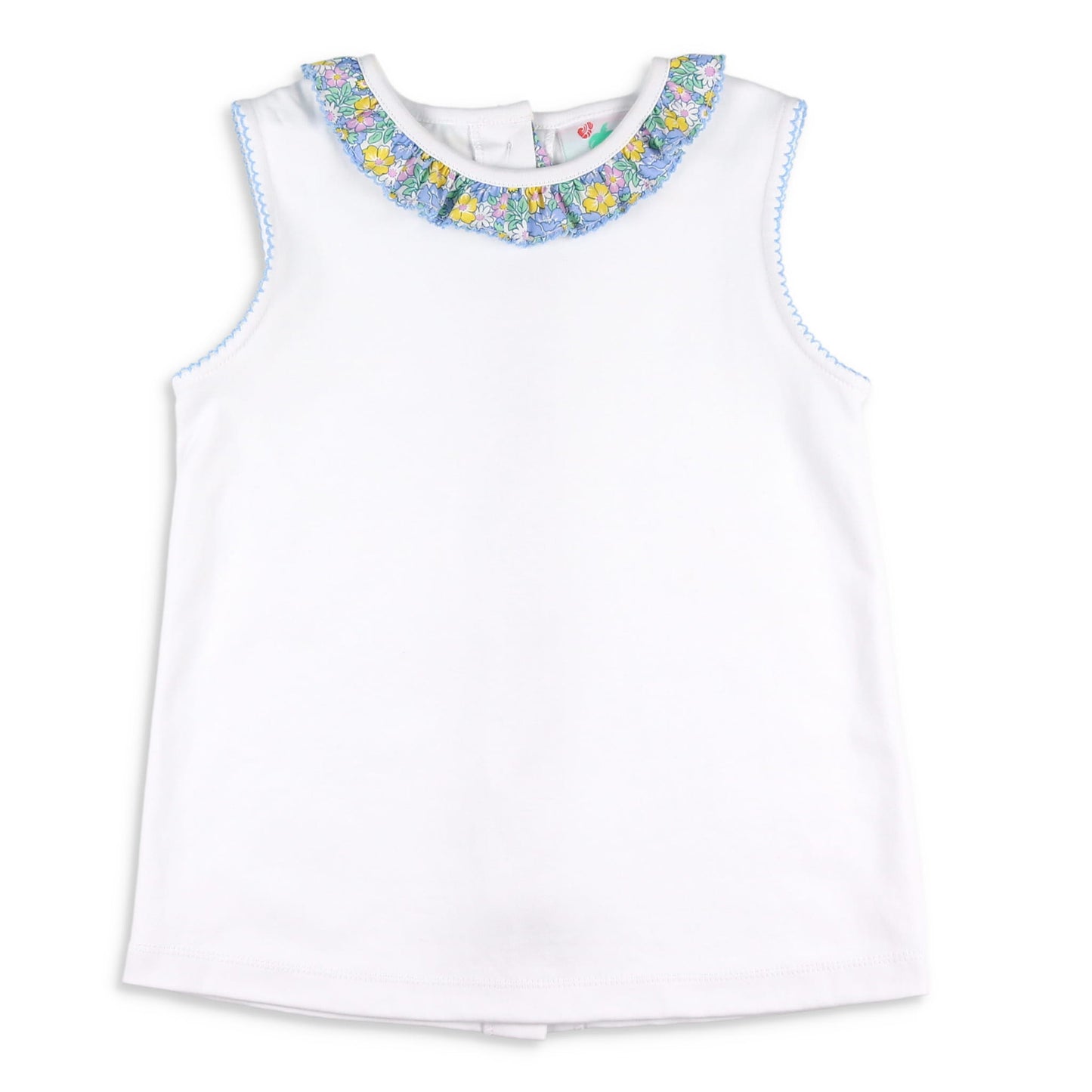 Girls Ruffle Neck Top - Spring Blooms