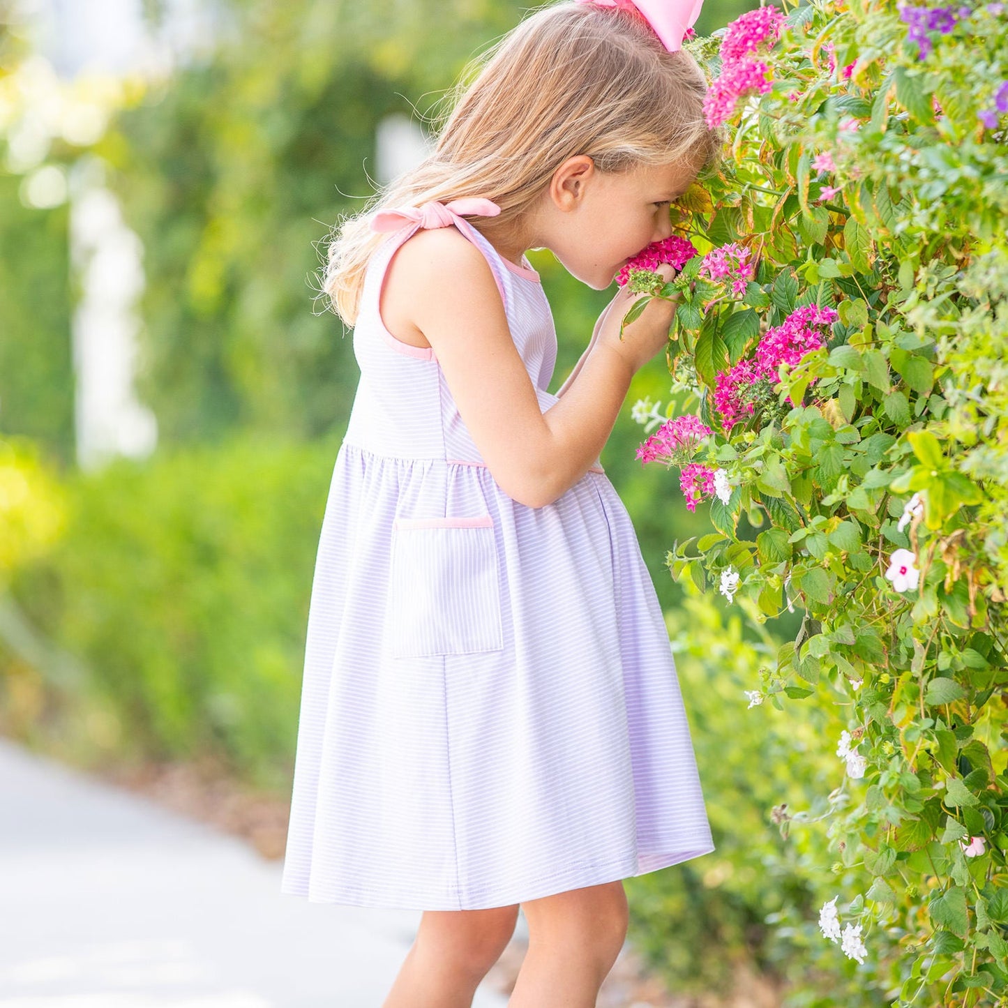 Girls Tie Dress - St. Simons Stripe (SAMPLE)
