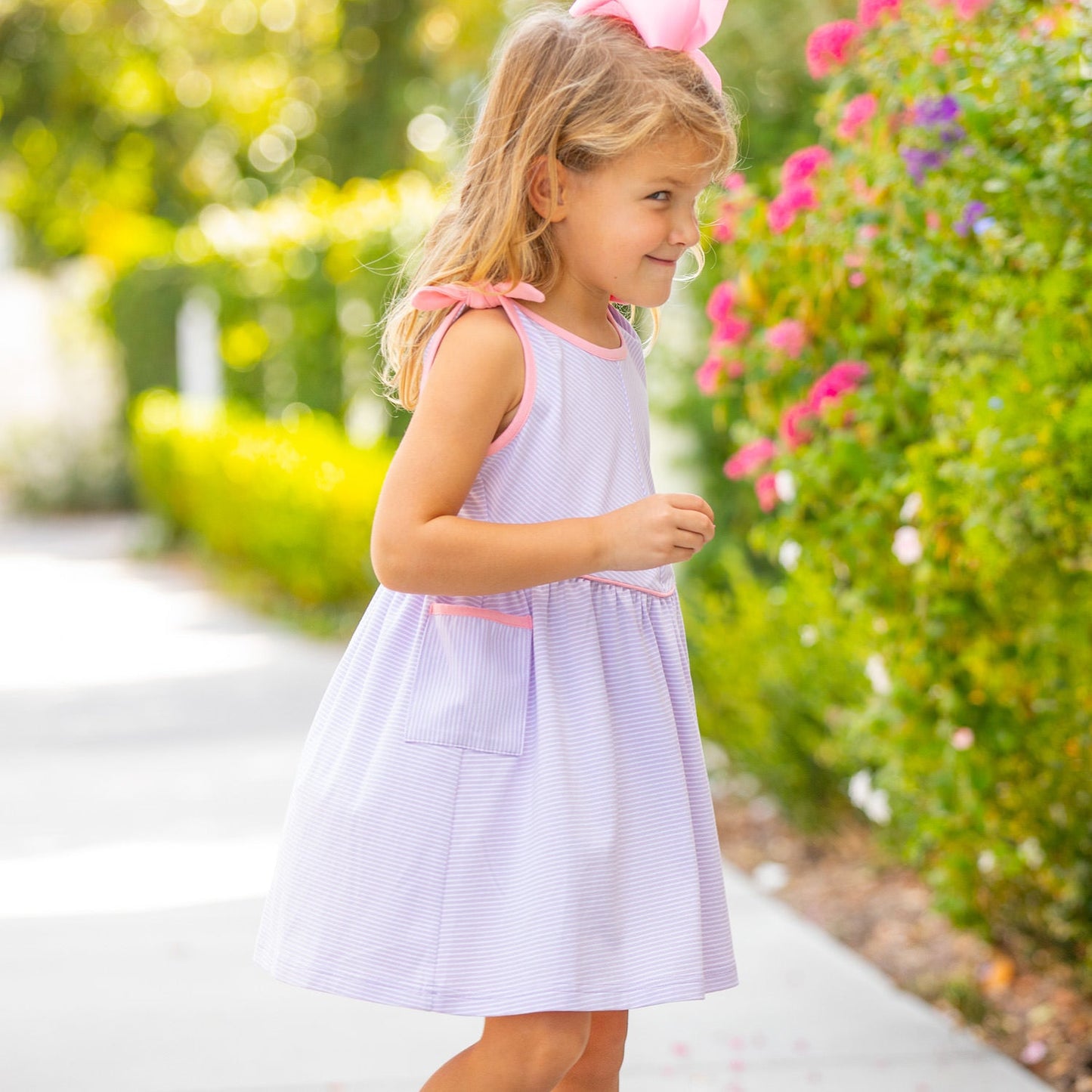 Girls Tie Dress - St. Simons Stripe (SAMPLE)