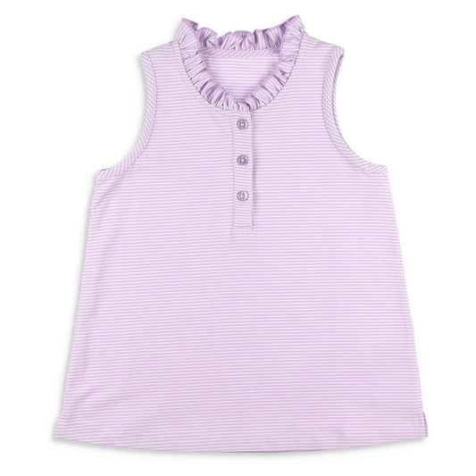 Girls Ruffle Neck Polo - St. Simons Stripe