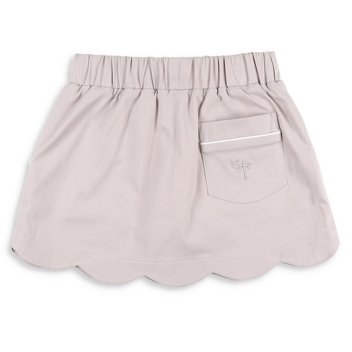 Girls Scallop Skort - Khaki Twill