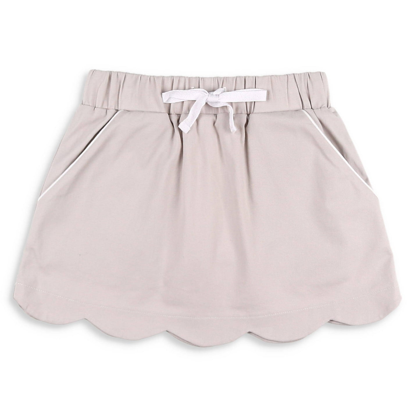 Girls Scallop Skort - Khaki Twill
