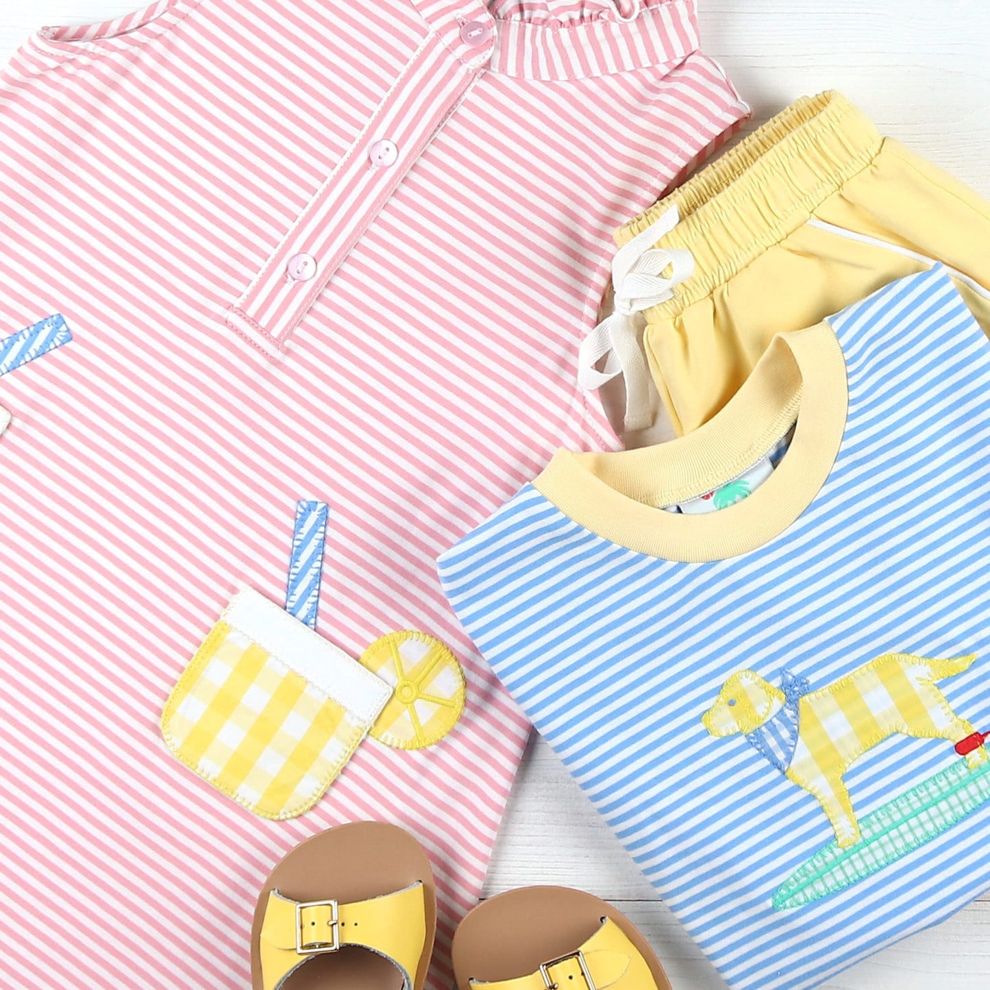 Girls Applique Pocket Dress - Lemonade