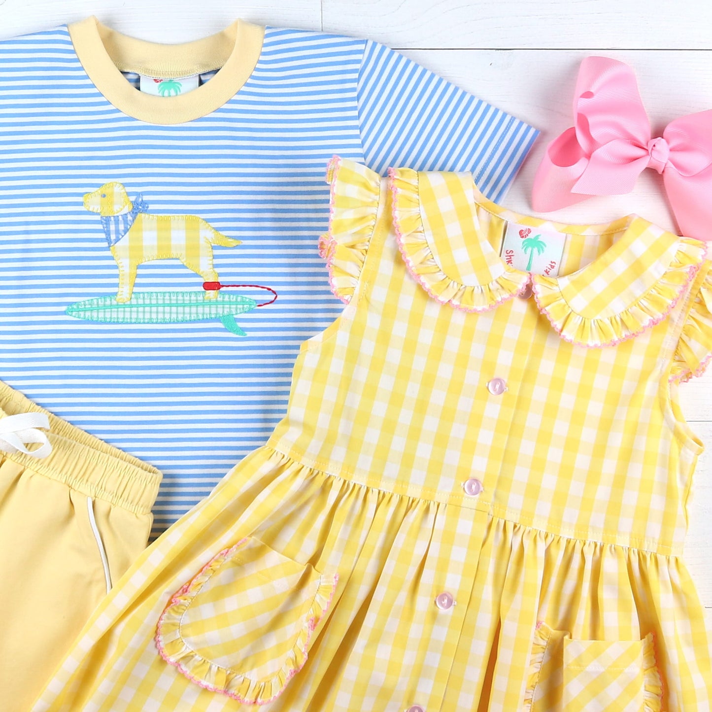 Girls Button Dress - Lemonade