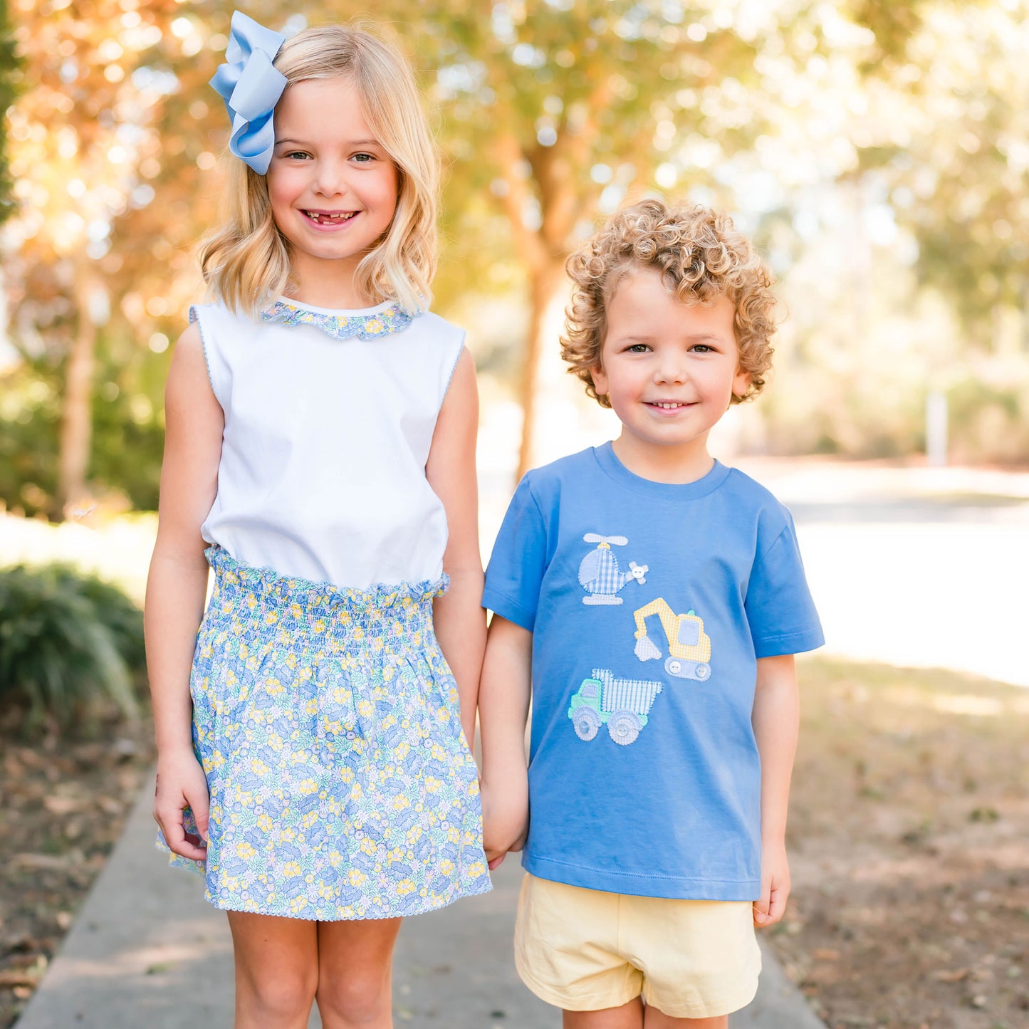 Girls Smocked Mae Skirt - Spring Blooms