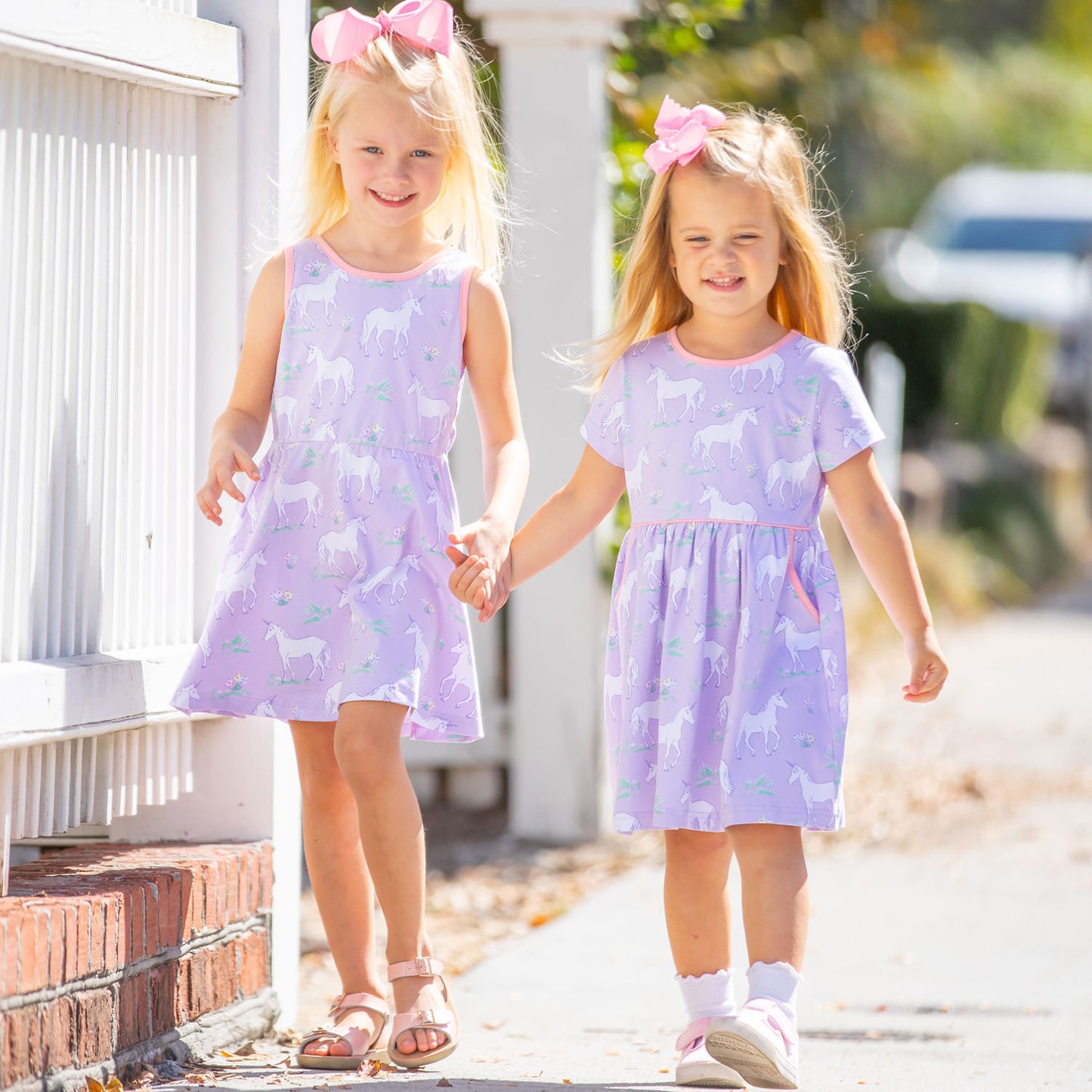 Girls Tie Back Dress - Unicorn