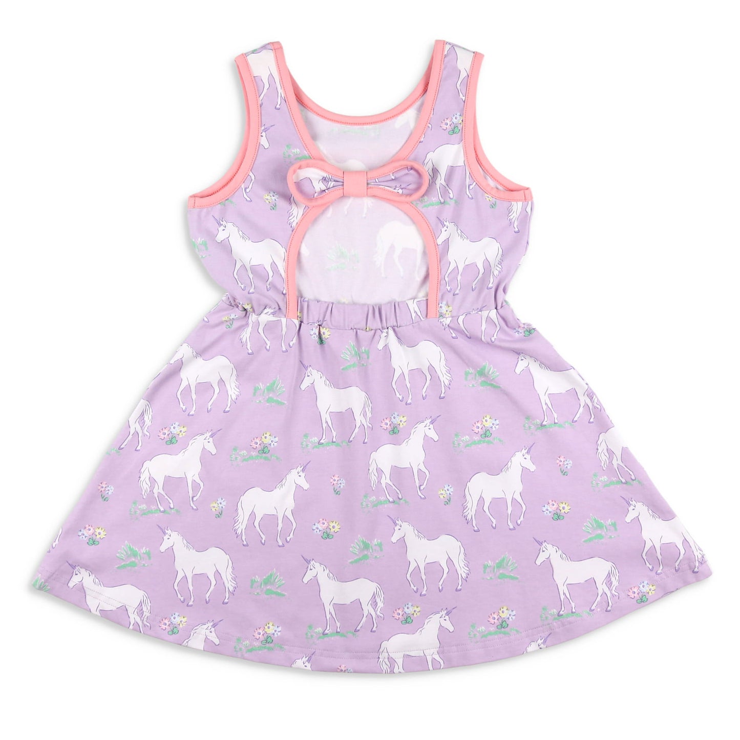 Girls Tie Back Dress - Unicorn