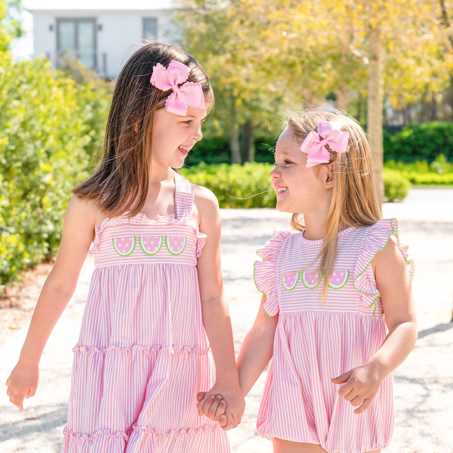 Girls Applique Tier Dress - Watermelons (SAMPLE)