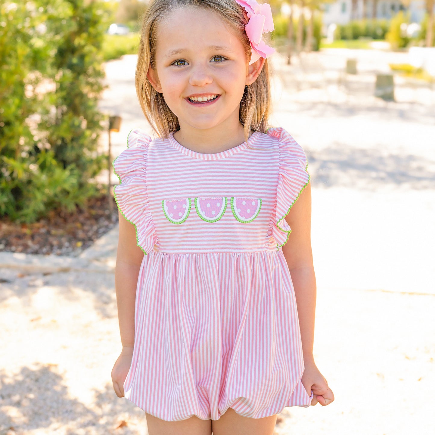 Girls Applique Bubble - Watermelons