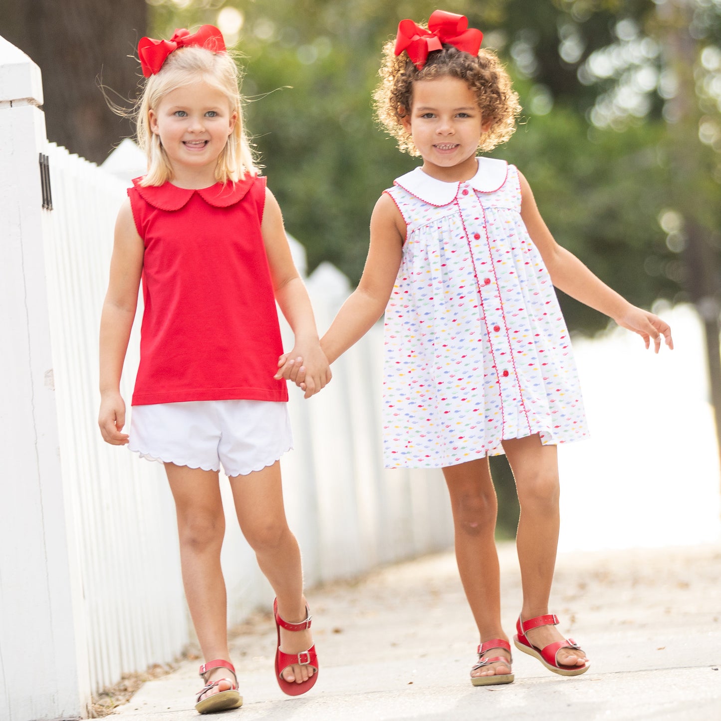 Girls White Scallop Shorts