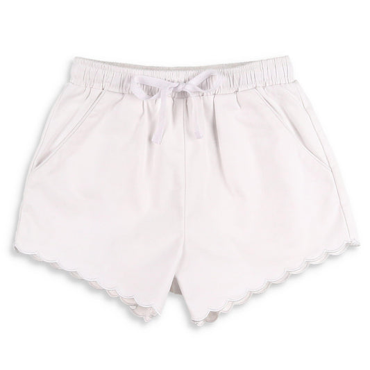 White Scallop Shorts