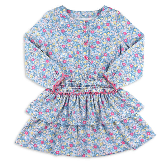 Girls Smocked Waist Dress - Wildflower