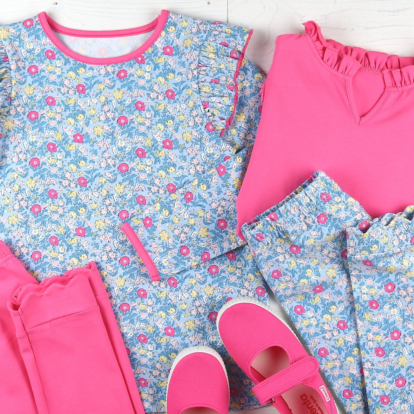 Girls Scallop Leggings - Wildflower