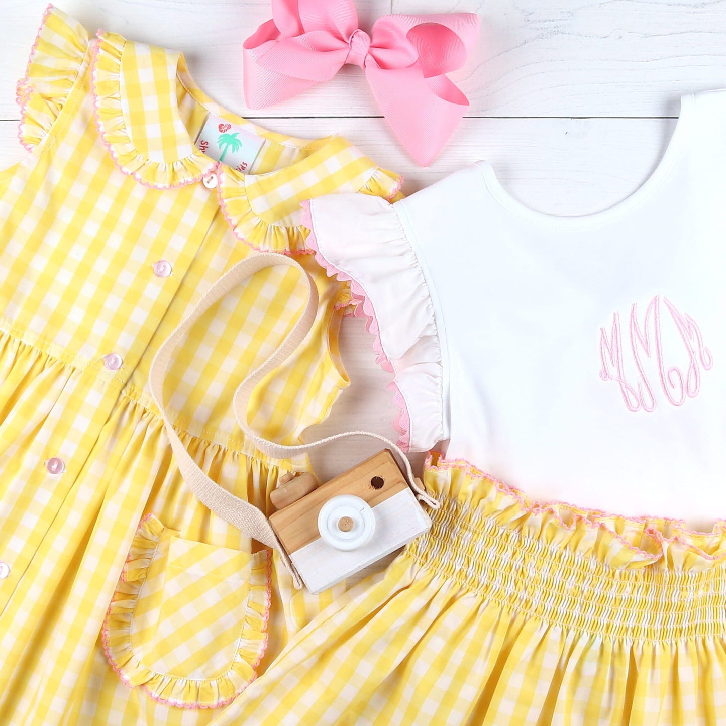 Girls Smocked Mae Skirt - Lemonade