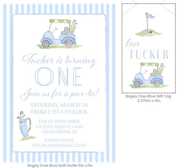 Golf Birthday Invitation and Gift Tag