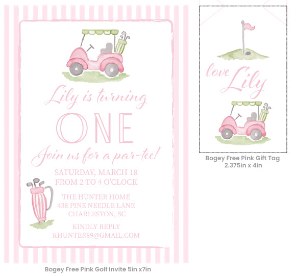 Golf Birthday Invitation and Gift Tag