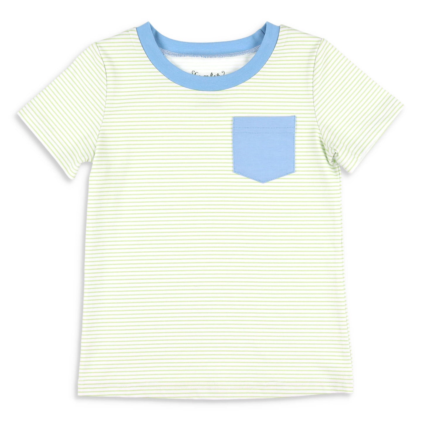 Bogey Free Green Stripe Pocket T