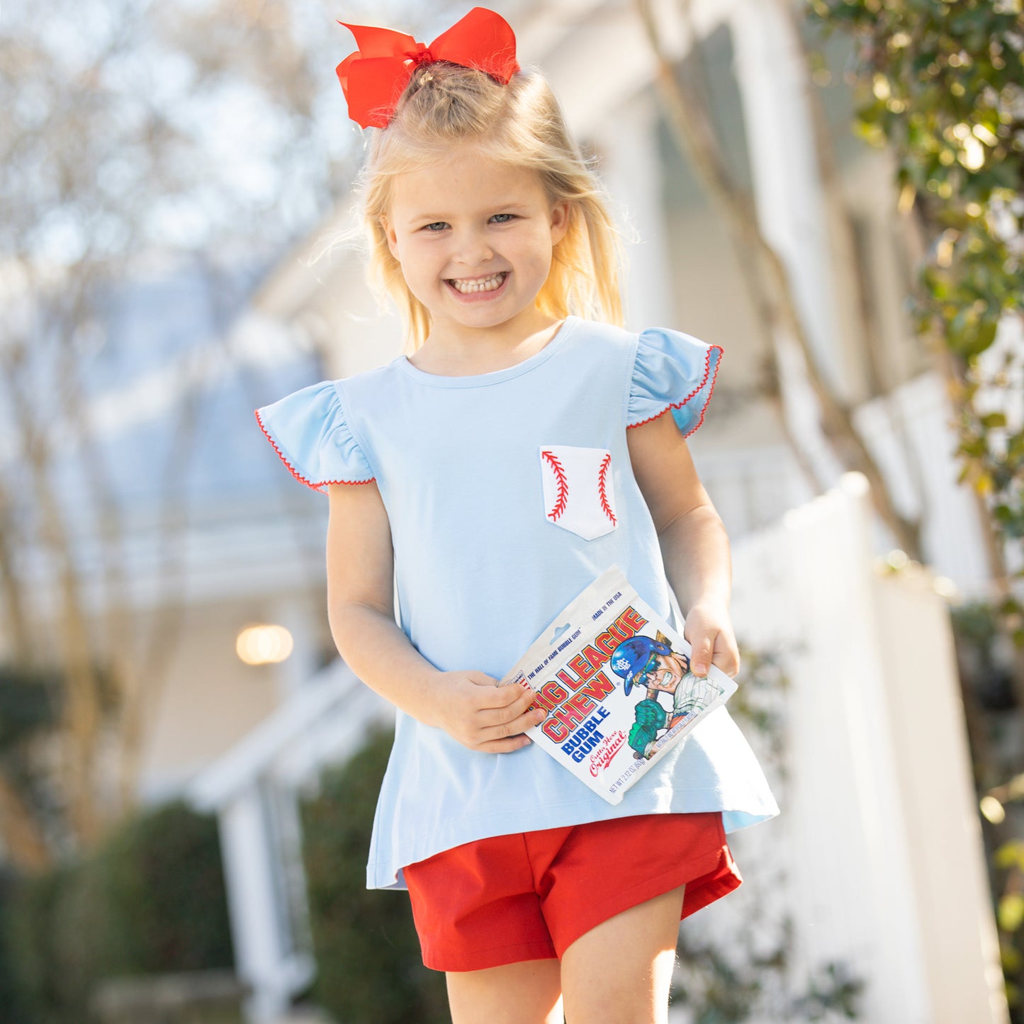 Home Run Flutter Sleeve Top