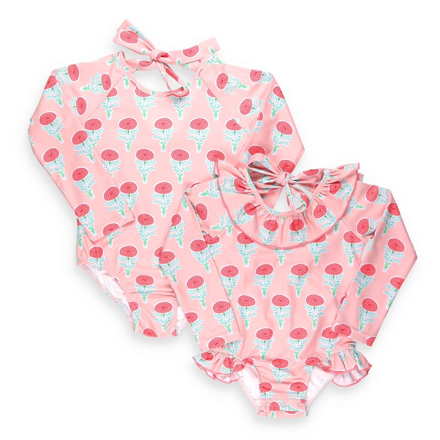 La Fleur One-Piece Rash Guard close up veiw