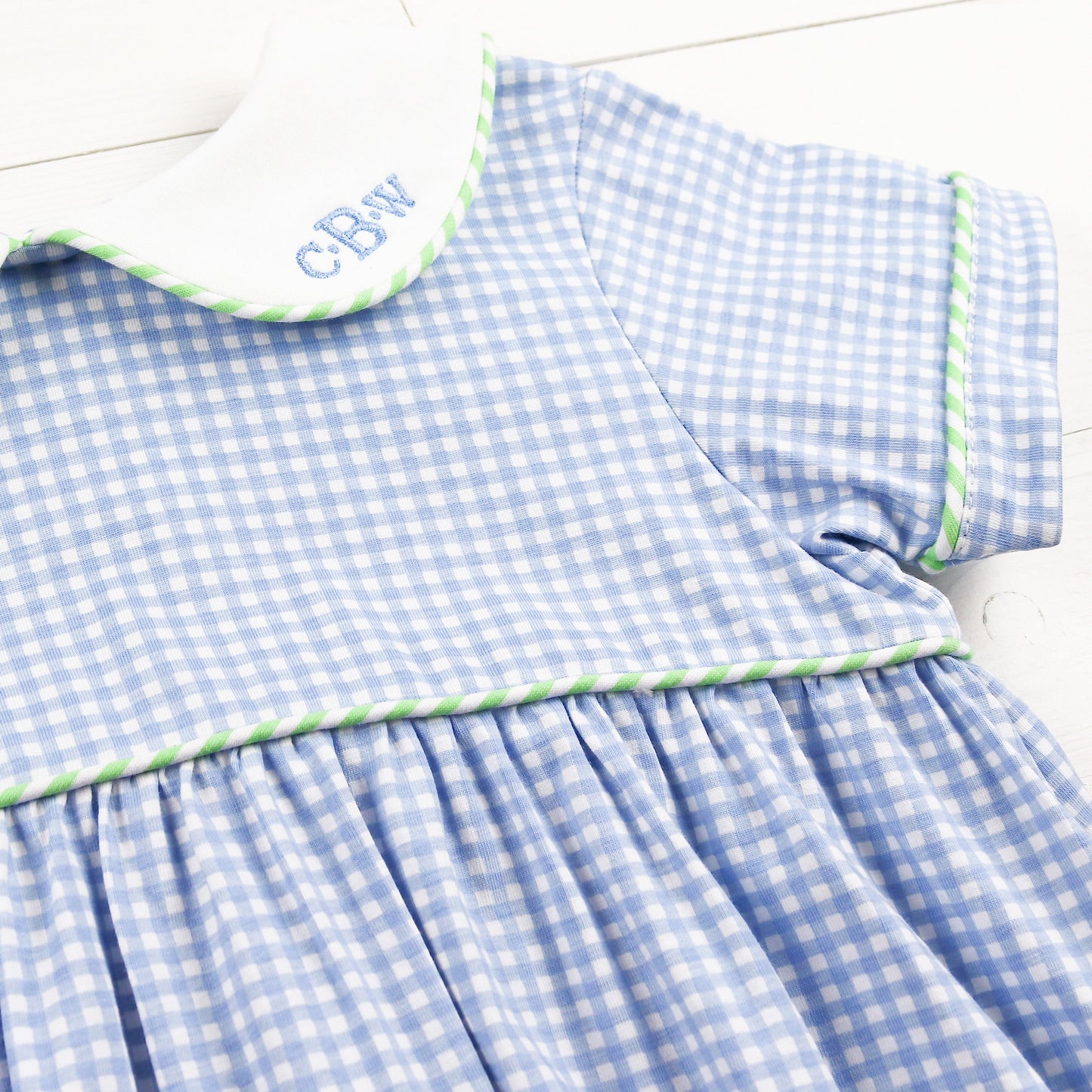 Blue Check Knit Bubble