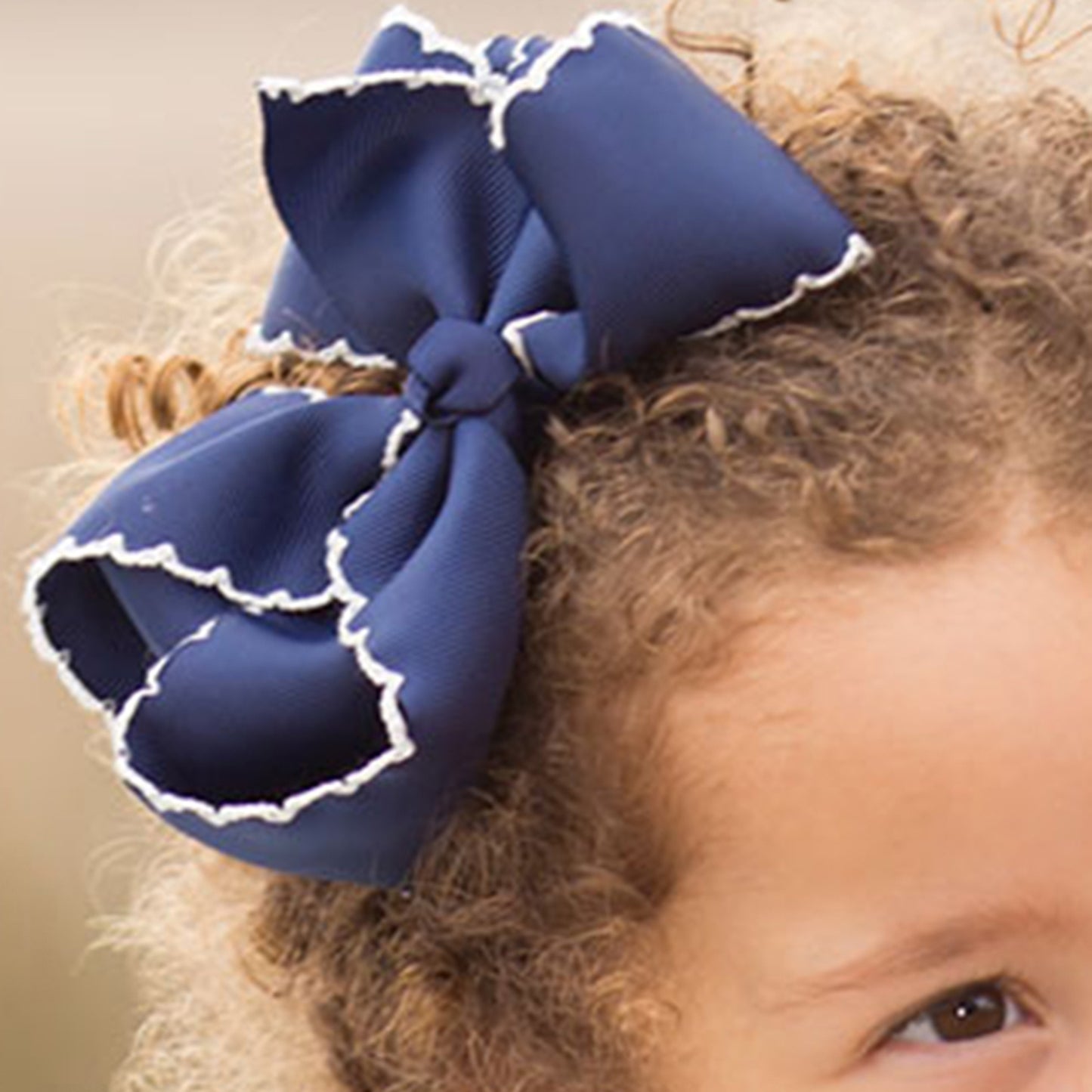 Navy Moon Stitch Biggie Bow