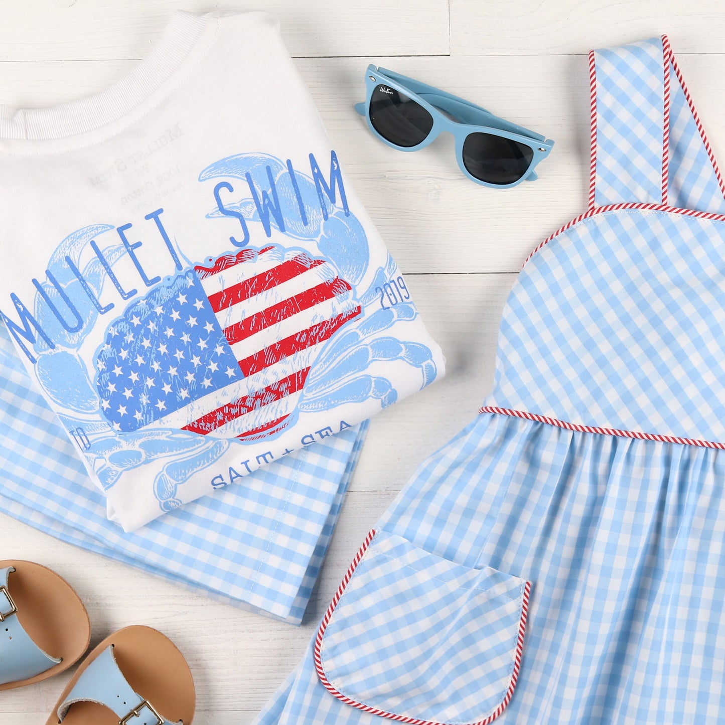 Red, White, Blue Boy's Pocket T