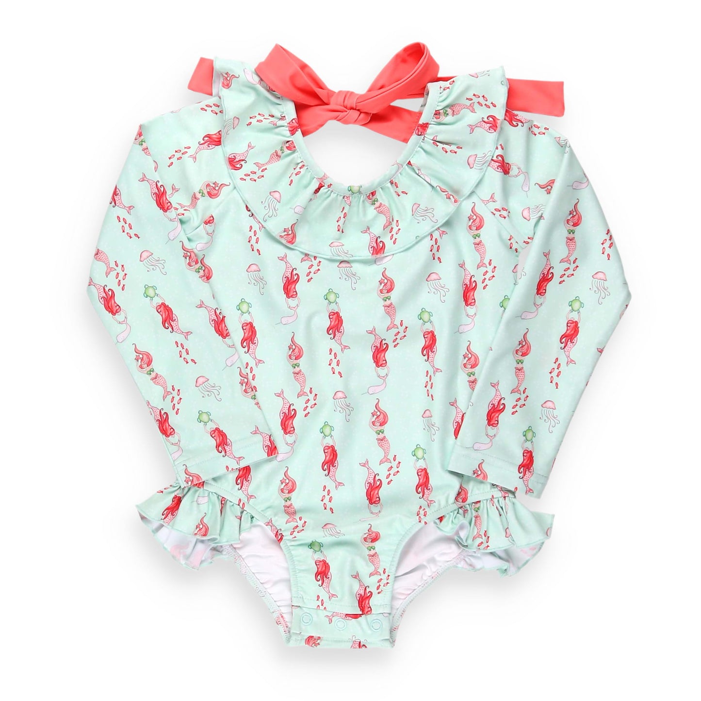 mermaid rash guard with bow