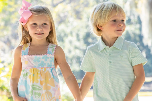 siblings in spring clothing - boys Easter outfit