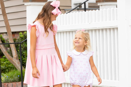 two girls in Easter dresses