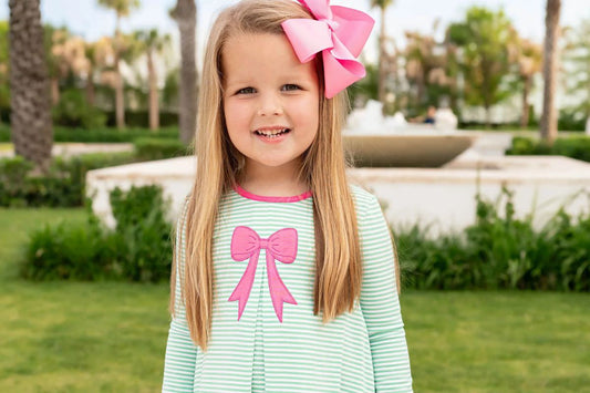 little girl in bow dress - girls fall outfits