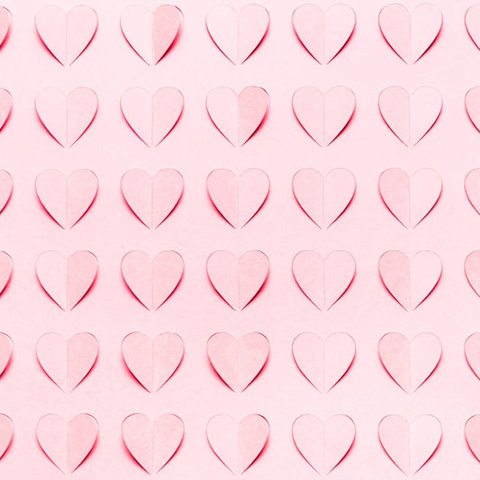 pink cut out paper hearts