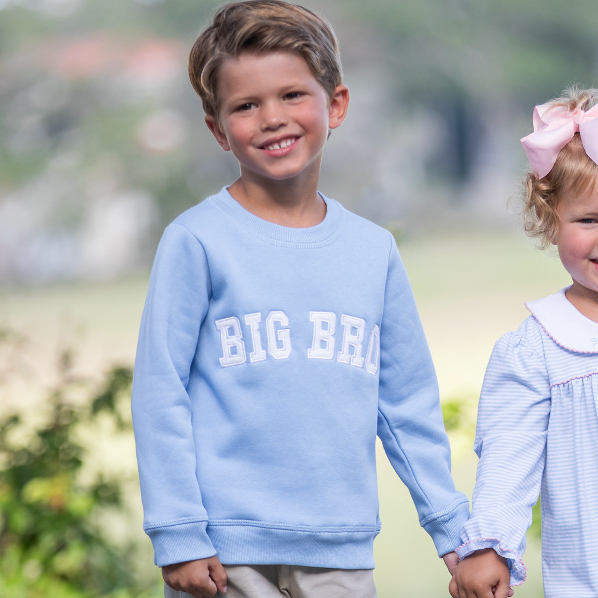 Big Bro Sweatshirt for boys in soft powder blue