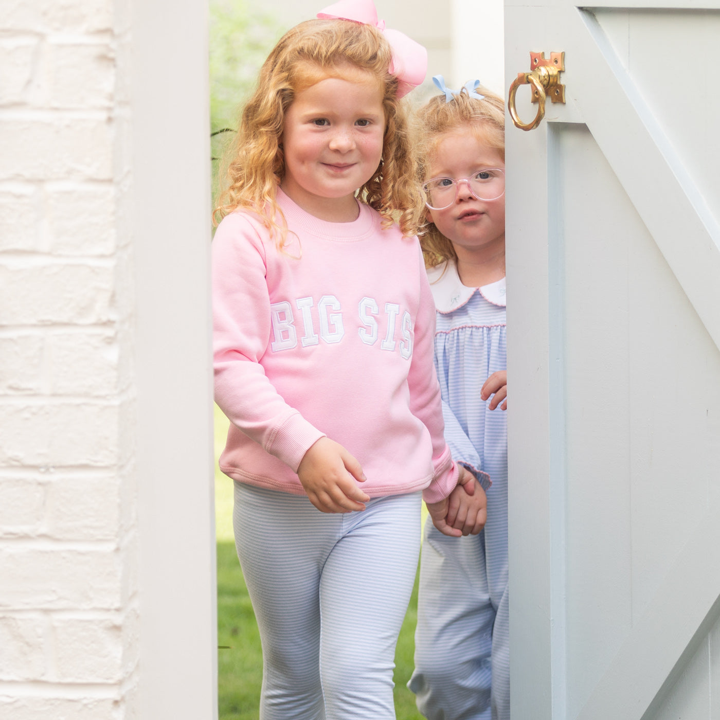 Big Sis Sweatshirt styled as a matching girls look