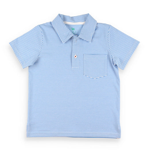 Blue Stripe Pocket Polo - Blue Stripe Pocket Polo 1