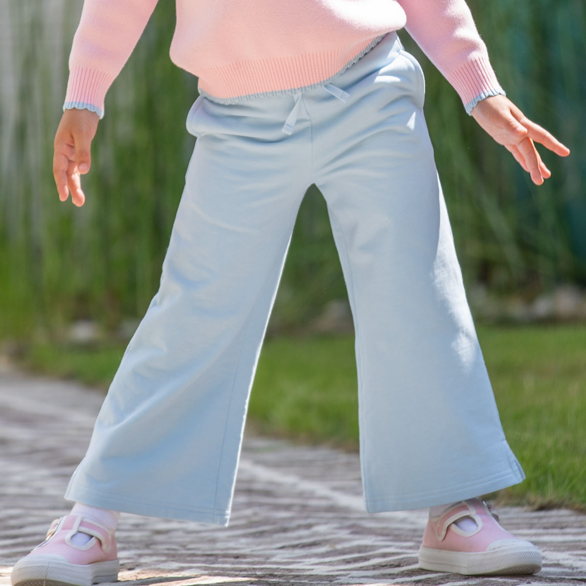 Close-up of Bluebird Poppy Pants Close
