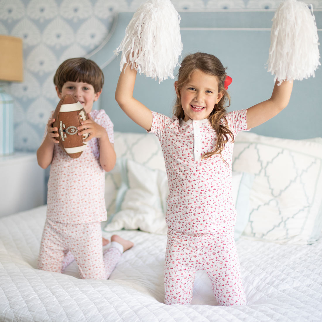 Matching sibling styles featuring Varsity Spirit Bamboo Loungewear