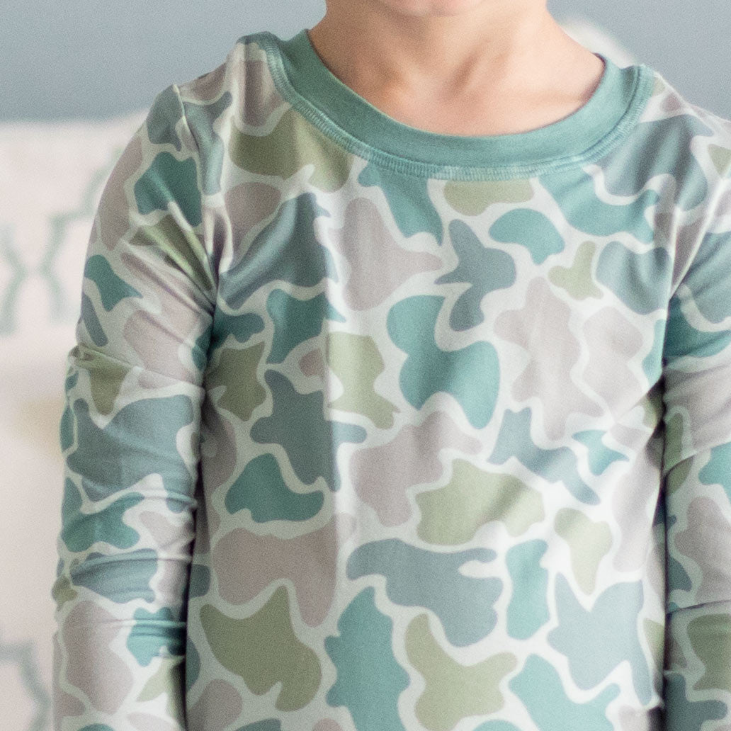 Close-up of Camoflage Bamboo Loungewear Close