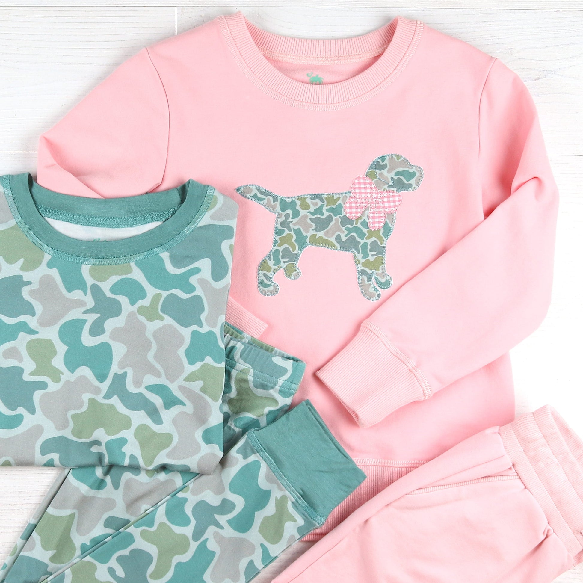Camoflage Bamboo Loungewear Labrador Swear Set girls