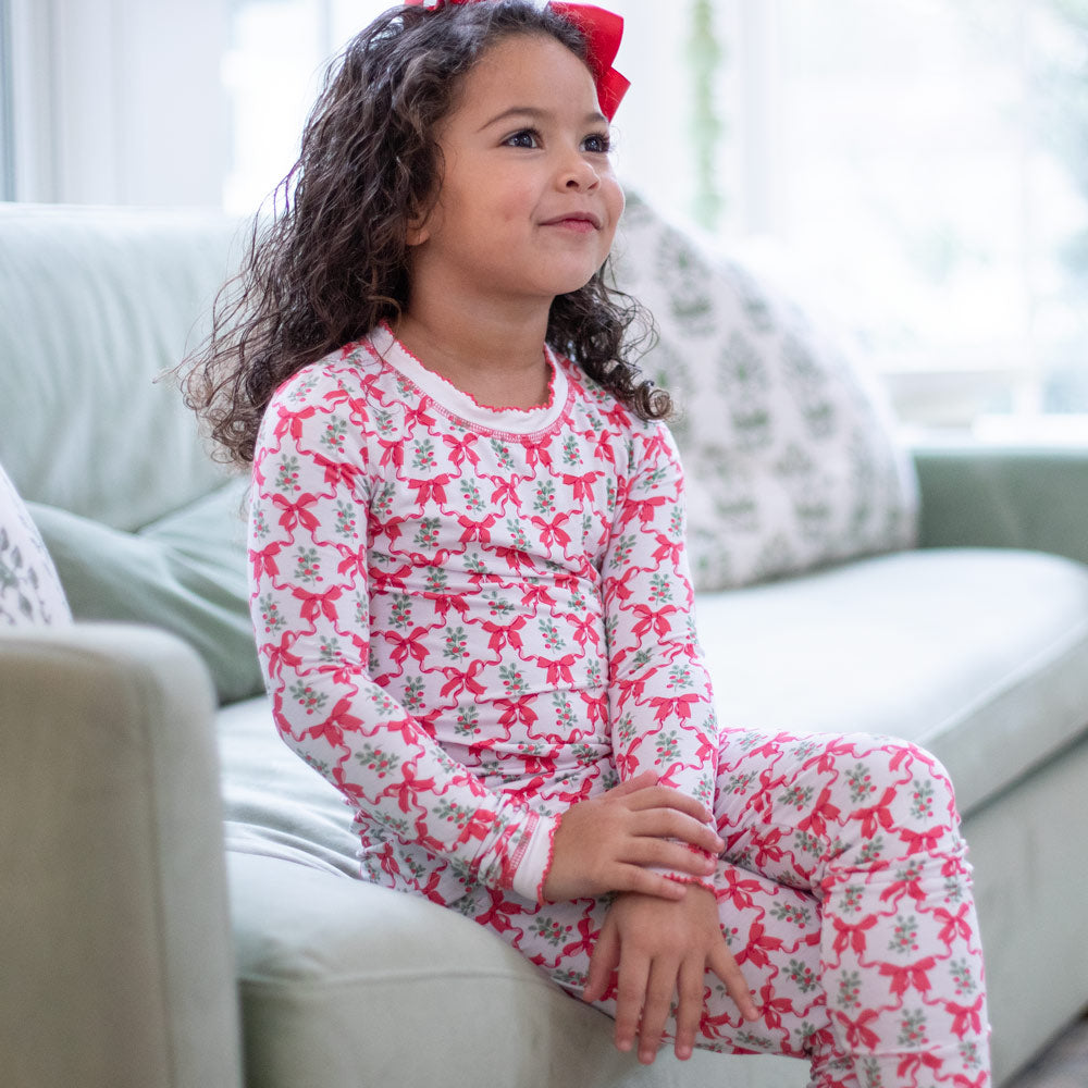 Christmas Bow Bamboo Loungewear Set