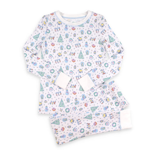 Colorful Christmas Toile Bamboo Loungwear Set
