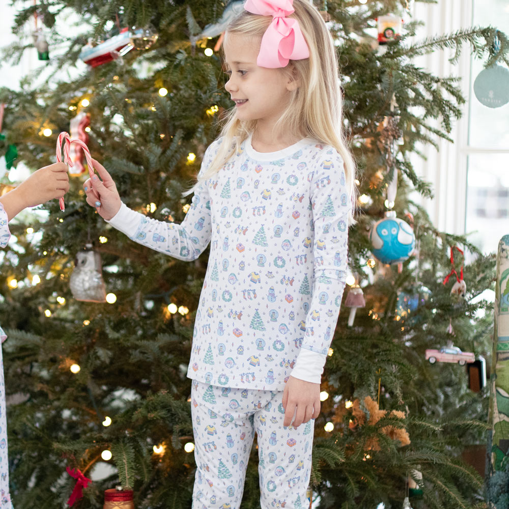 Colorful Christmas Toile Bamboo Loungwear Set