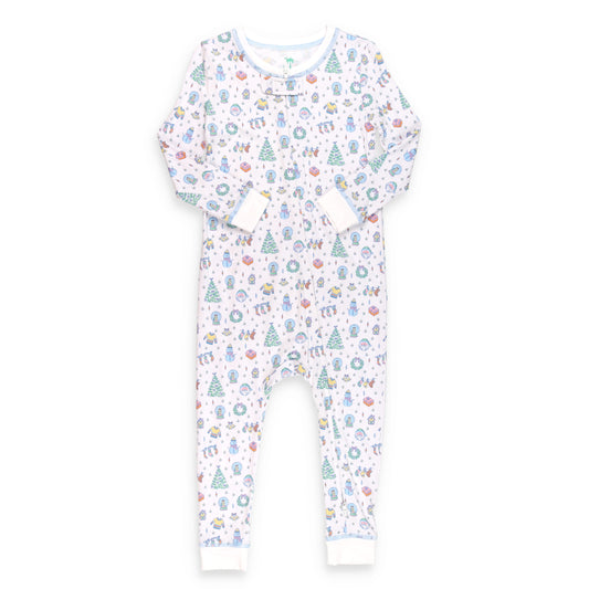 Colorful Christmas Toile Bamboo Onsie