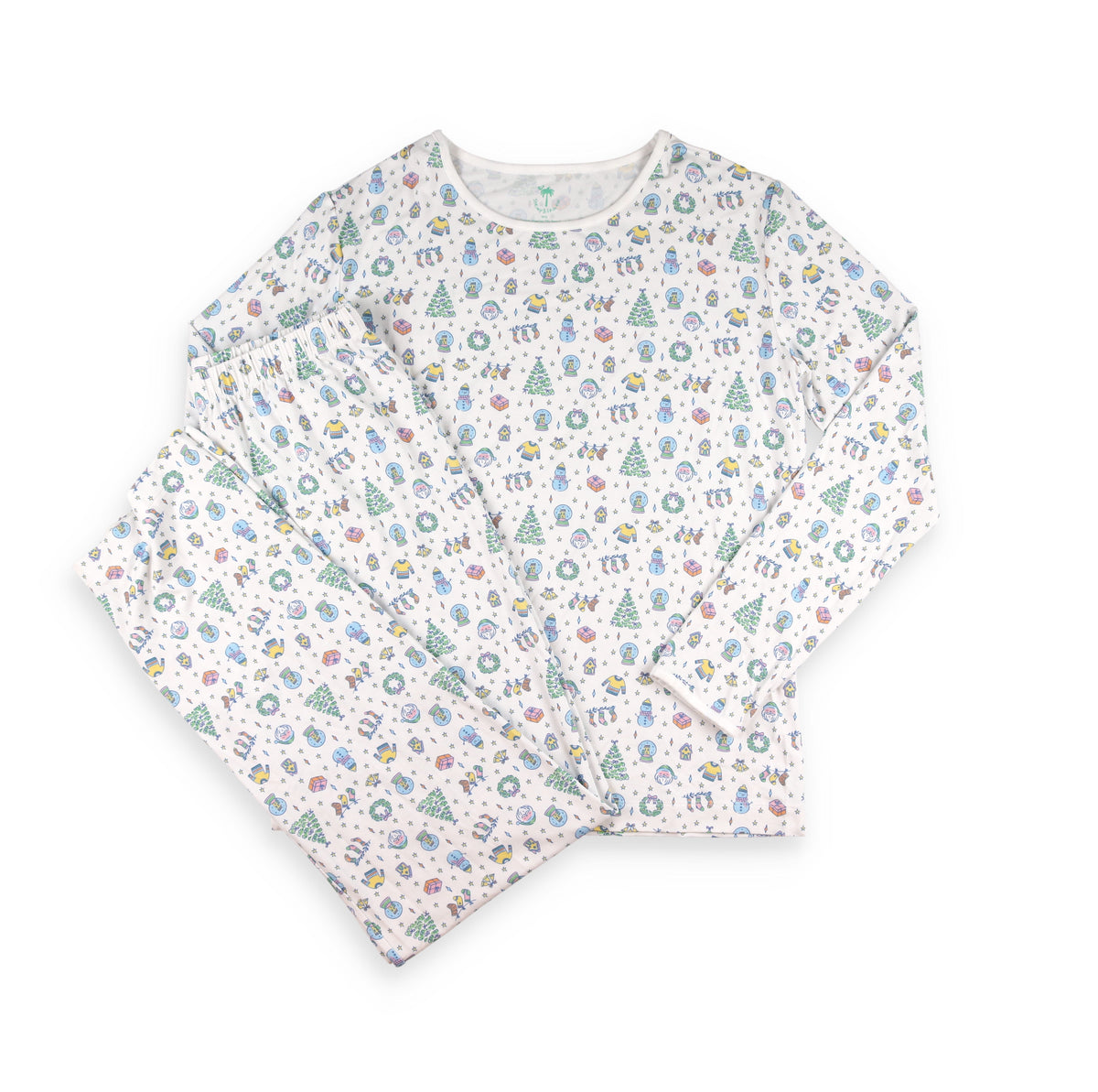 Colorful Christmas Toile Bamboo Womens Loungwear Set