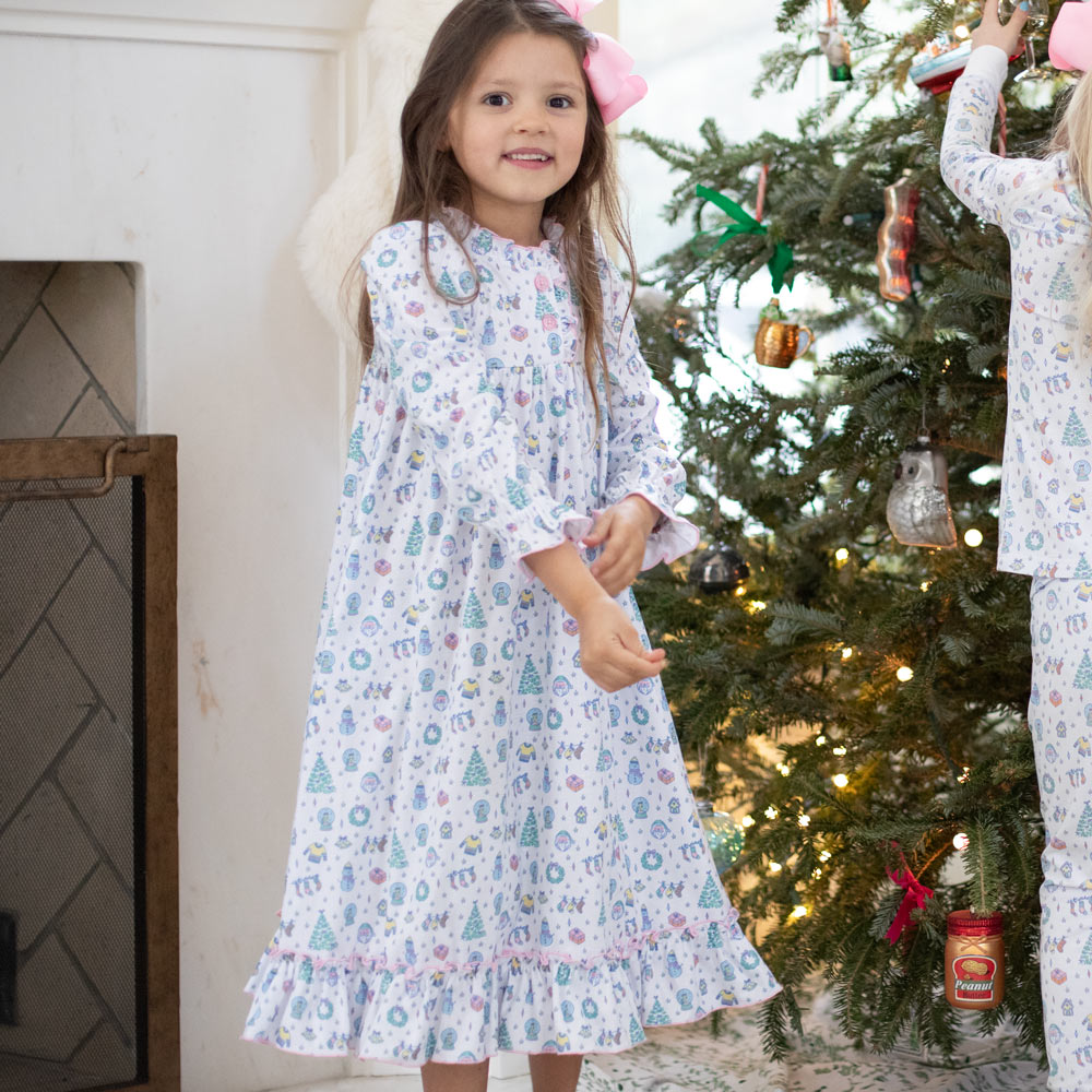 Colorful Christmas Toile Gown